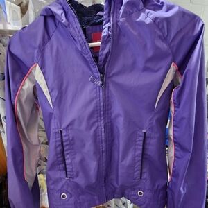 Purple Hooded Jacket with Pink Accents
